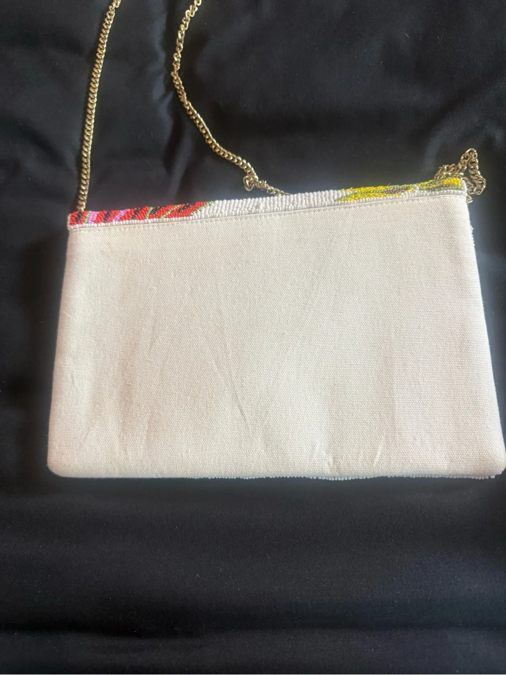 Beaded Floral Envelope Crossbody Bag - Yellow & Pink